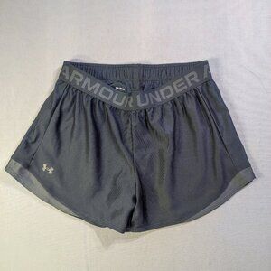 Under Armour active wear athletic short women's size S loose fit black & grey